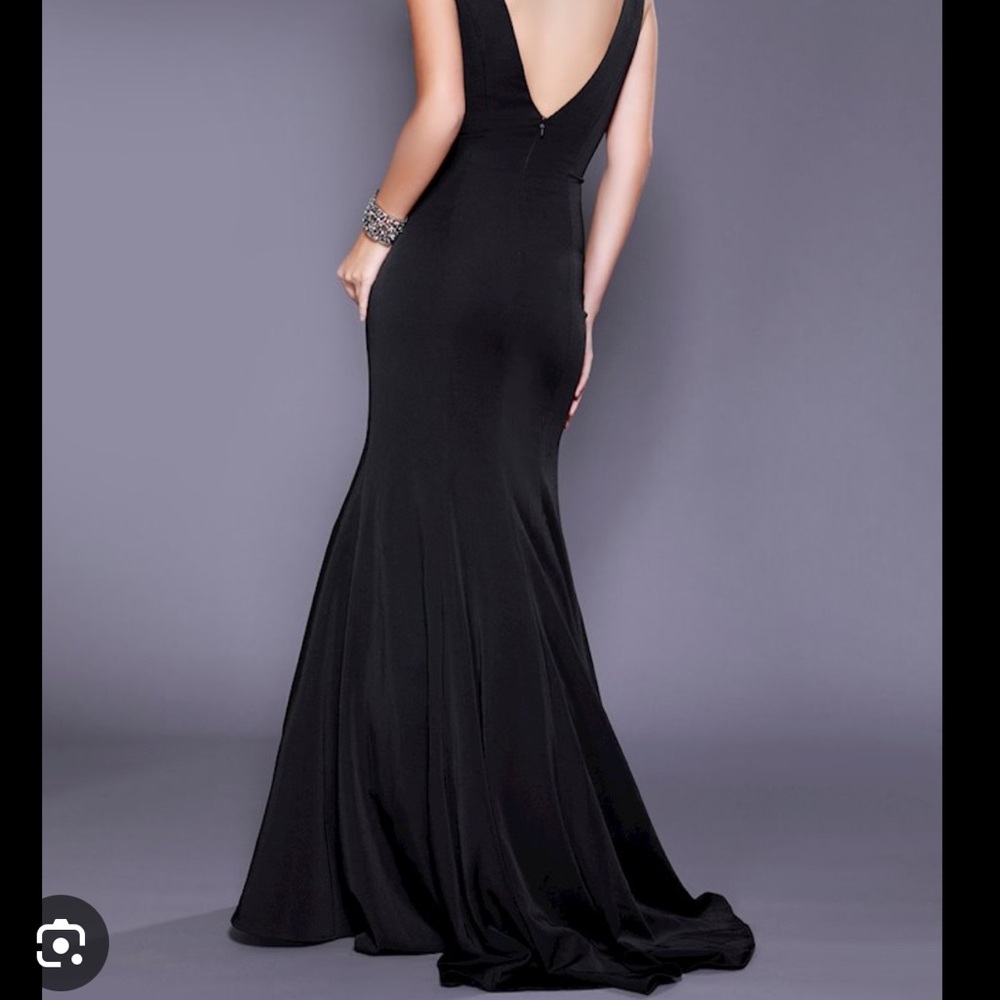 Shail K #33932 Elegant Black Evening Gown